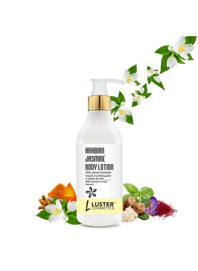 LUSTER لوشن الجسم بجاسمين العرب؛ مع مستخلصات الكركم والتولسي؛ مرطب طبيعي؛ يمنح إشراقة مغذية؛ يصلح البشرة الجافة؛ خالي من البارابين 300 مل - Image 1
