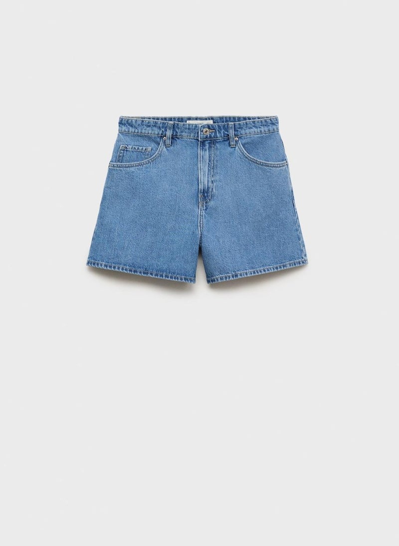 MANGO High-Rise Denim Shorts  - Image 5