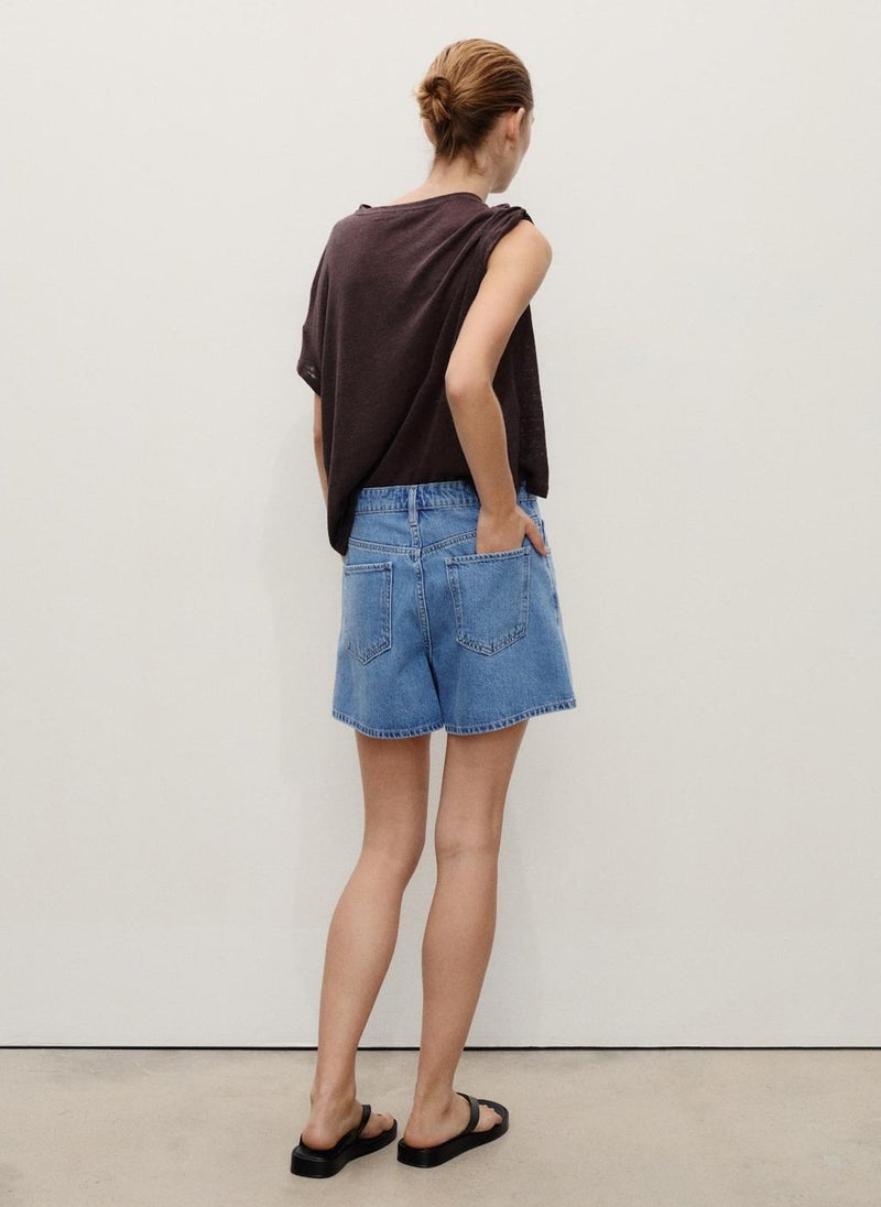 MANGO High-Rise Denim Shorts  - Image 2