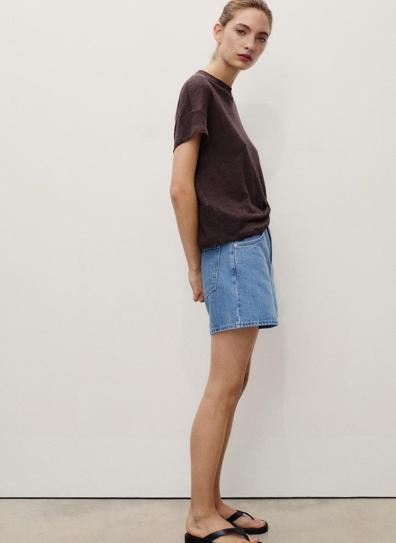 MANGO High-Rise Denim Shorts  - Image 3