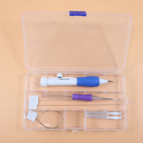 Acxico 9Pcs/Set Embroidery Punch Needle Kit with Case, Magic Embroidery Pen Set for DIY Sewing Craft Kit - Image 2