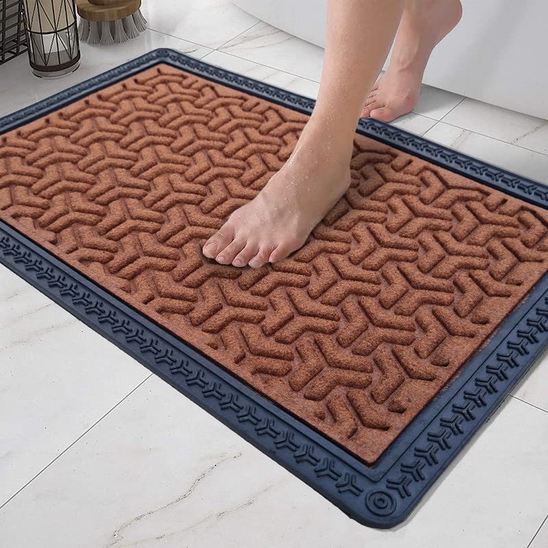 NESTPRIME Anti Slip Entrance Polypropylene Washable Water Absorbent Floor RugsDoormatBathMat60x40 cmCoffee - Image 1