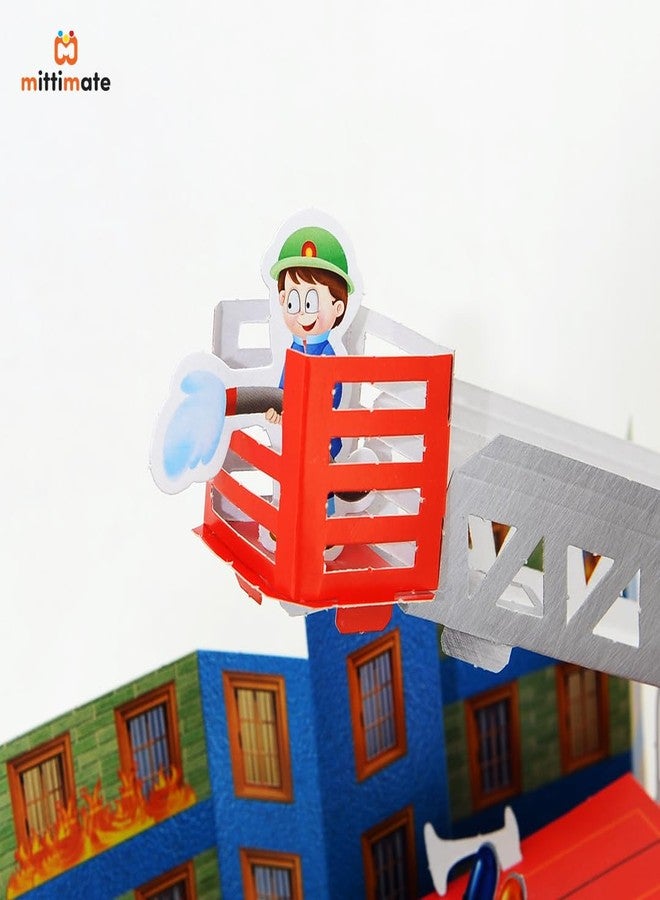 Mittimate Fire Engine Model Construction Book for Kids Age 8 to 12 Year Old I Make Your Own 3D Paper Model I Fun & DIY Craft Book for Children - Image 3