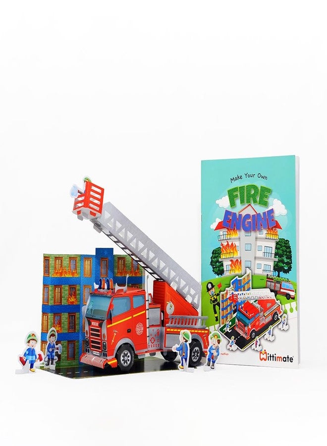 Mittimate Fire Engine Model Construction Book for Kids Age 8 to 12 Year Old I Make Your Own 3D Paper Model I Fun & DIY Craft Book for Children - Image 1