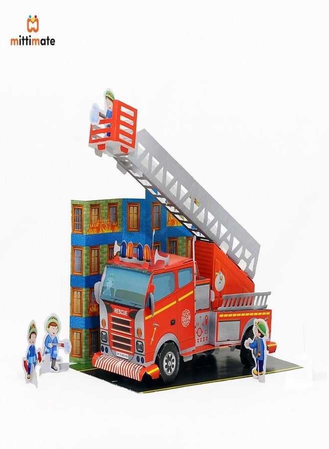 Mittimate Fire Engine Model Construction Book for Kids Age 8 to 12 Year Old I Make Your Own 3D Paper Model I Fun & DIY Craft Book for Children - Image 5
