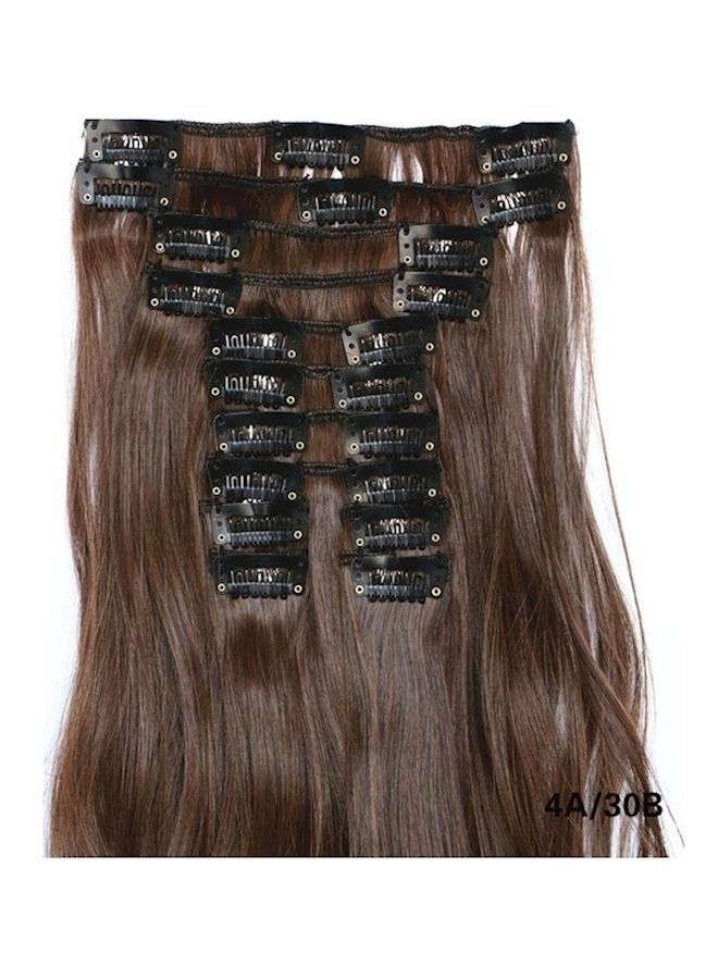 وصلات شعر طويلة من 12 قطعة بني
