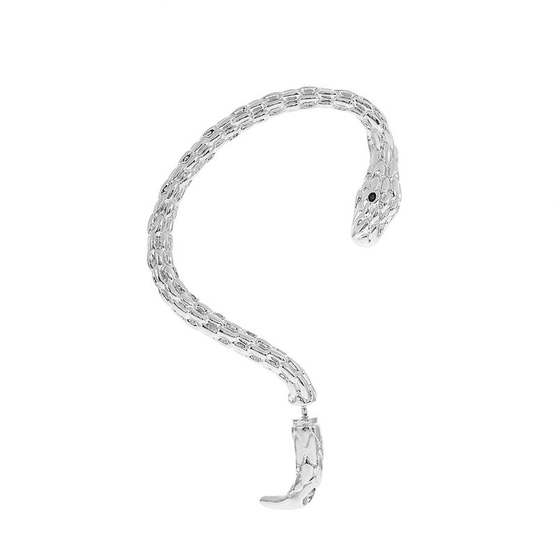 Punk Retro Snake Wrap Earrings for Couples 04 White KX196 (right ear) 