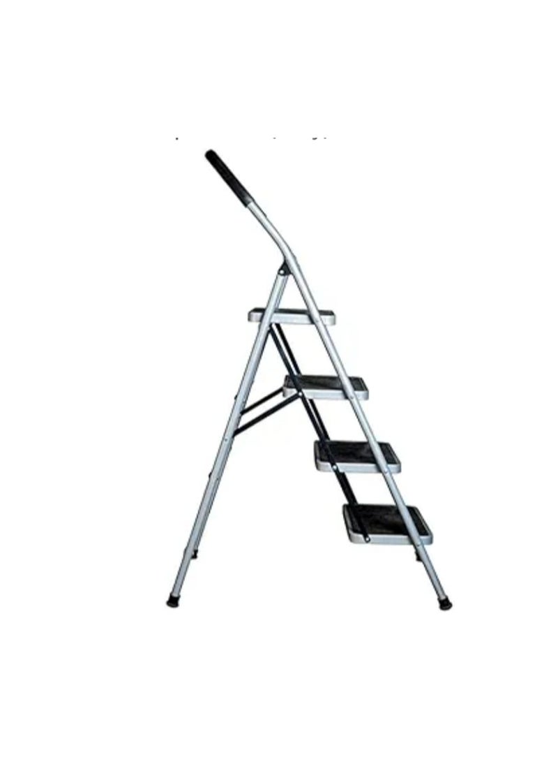 4-Step Foldable Metal Ladder with Anti-Slip Wide Steps and Safety Handle for High Reach and Home/Office Use - Image 3
