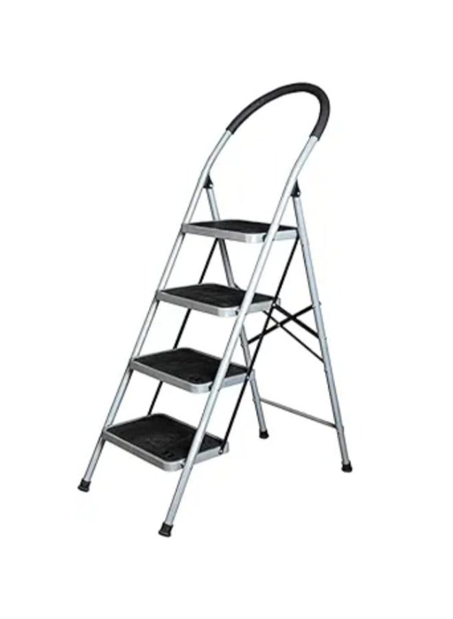 4-Step Foldable Metal Ladder with Anti-Slip Wide Steps and Safety Handle for High Reach and Home/Office Use - Image 1