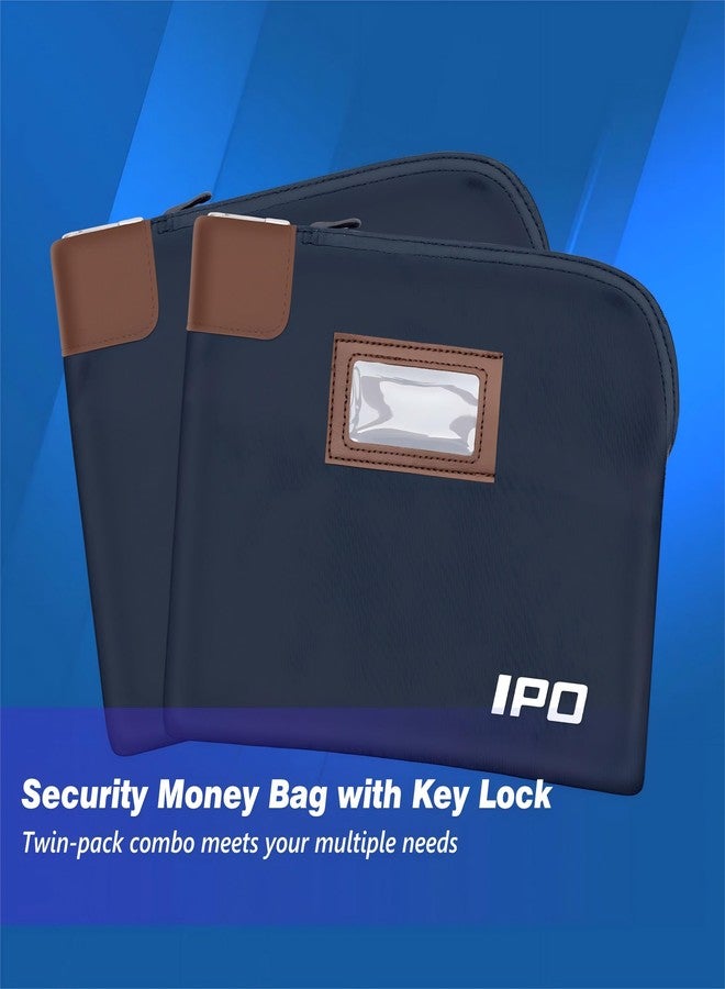 IPO Waterproof Cash Bag with Key Lock, 2 Pack Money Pouch Bank Deposit Bag,11 x 8.6 Inches,Men & Women's Locking Accessories Pouch for Cash, Portable Travel Money Pouch Protects Passports, Valuables - Image 2