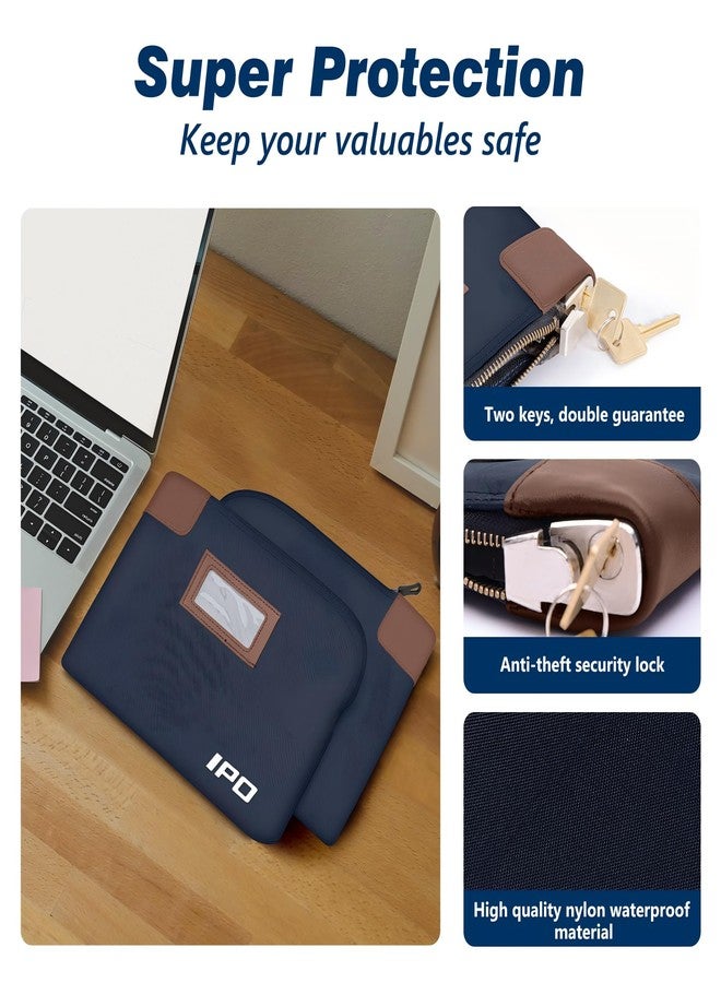 IPO Waterproof Cash Bag with Key Lock, 2 Pack Money Pouch Bank Deposit Bag,11 x 8.6 Inches,Men & Women's Locking Accessories Pouch for Cash, Portable Travel Money Pouch Protects Passports, Valuables - Image 4