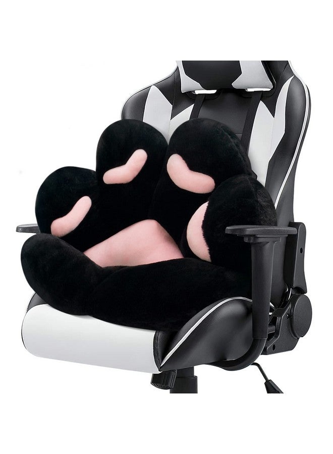 MOONBEEKI Cat Paw Cushion Chair Comfy Kawaii Plush Seat Cushions Shape Lazy Pillow for Gamer Chair 28"x 24" Cozy Floor Cute Seat Kawaii for Girl Worker Gift, Dining Room Bedroom Decorate Black - Image 1