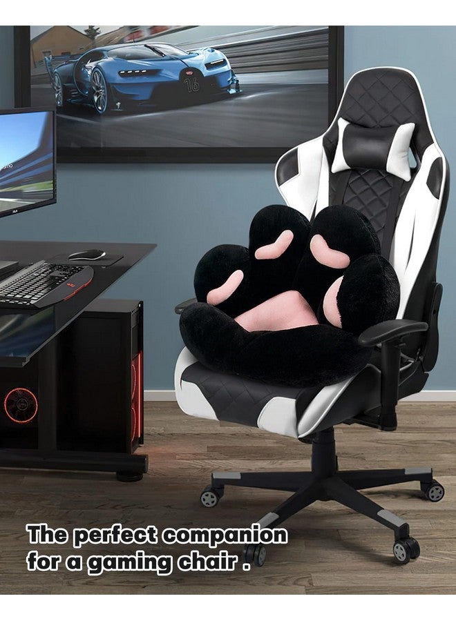MOONBEEKI Cat Paw Cushion Chair Comfy Kawaii Plush Seat Cushions Shape Lazy Pillow for Gamer Chair 28"x 24" Cozy Floor Cute Seat Kawaii for Girl Worker Gift, Dining Room Bedroom Decorate Black - Image 2