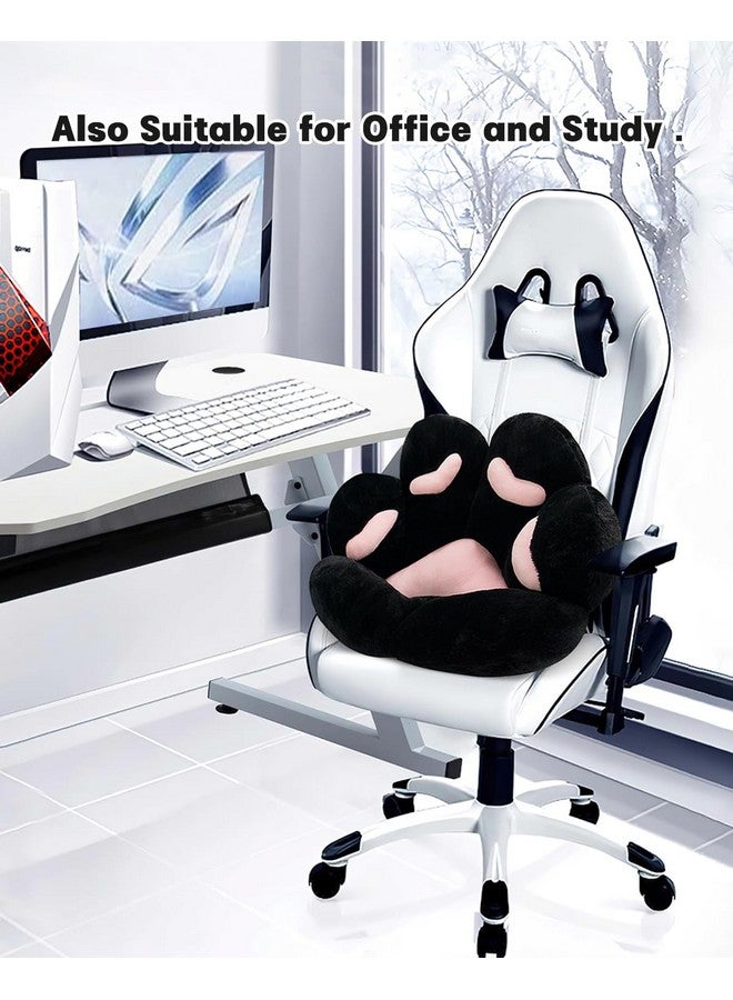 MOONBEEKI Cat Paw Cushion Chair Comfy Kawaii Plush Seat Cushions Shape Lazy Pillow for Gamer Chair 28"x 24" Cozy Floor Cute Seat Kawaii for Girl Worker Gift, Dining Room Bedroom Decorate Black - Image 4