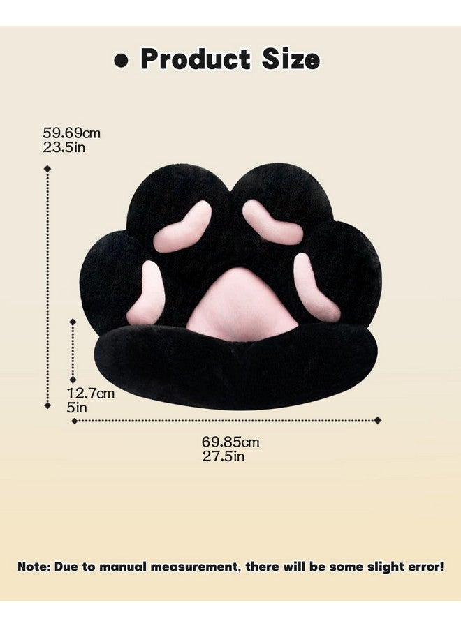 MOONBEEKI Cat Paw Cushion Chair Comfy Kawaii Plush Seat Cushions Shape Lazy Pillow for Gamer Chair 28"x 24" Cozy Floor Cute Seat Kawaii for Girl Worker Gift, Dining Room Bedroom Decorate Black - Image 3
