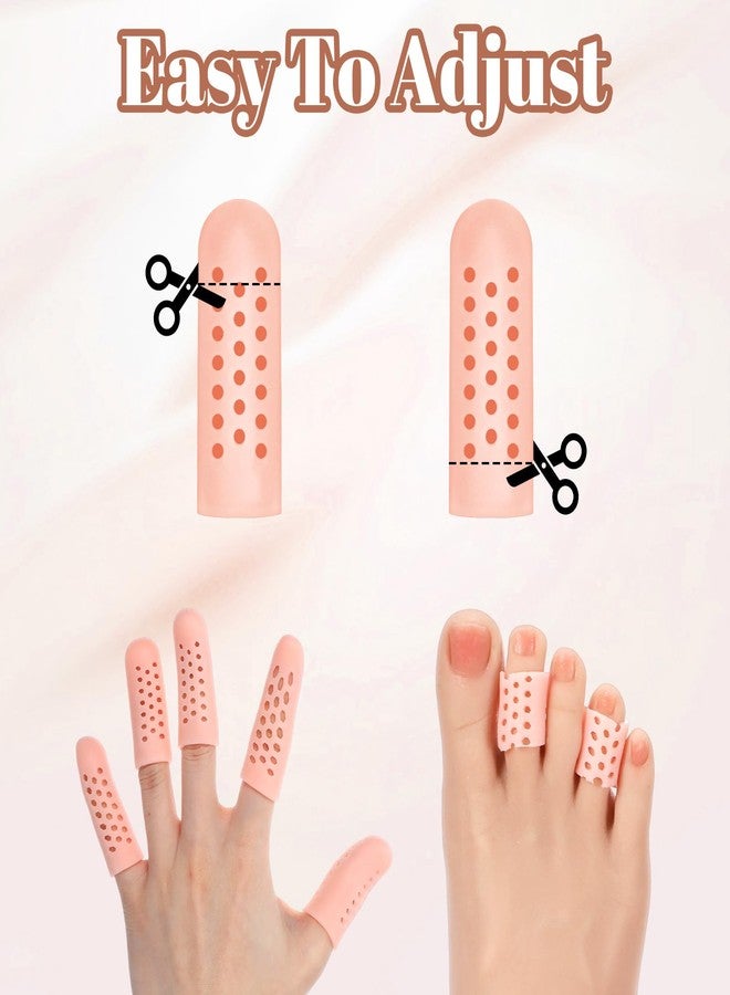 Matwsec 20PCS Gel Finger Cots with Air Holes, Silicone Finger Protectors Fingers Covers for Wounds Breathable Thumb Protector Gloves for Fingers Cracking Trigger Arthritis Pain Relief - Image 3