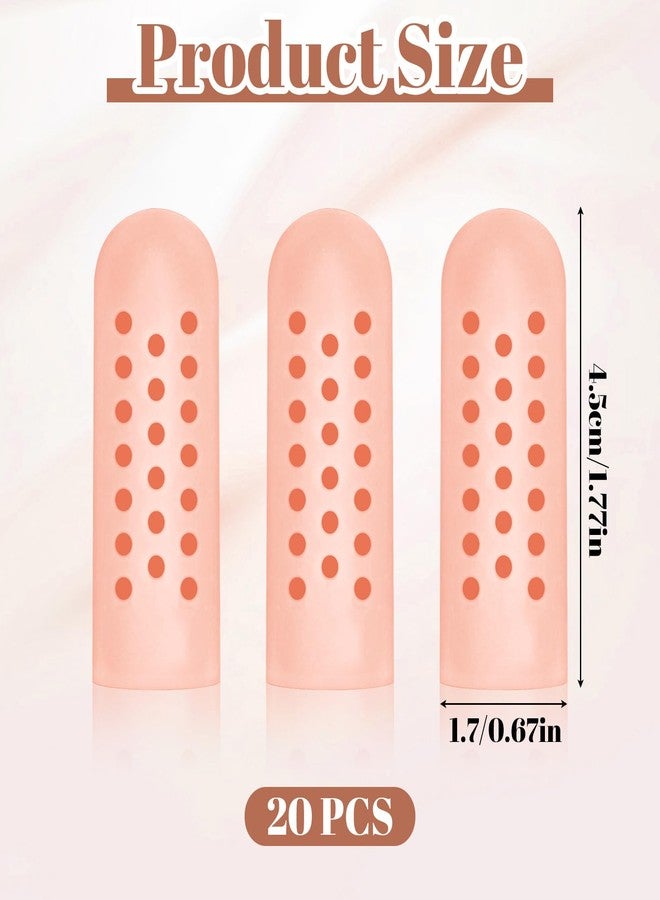 Matwsec 20PCS Gel Finger Cots with Air Holes, Silicone Finger Protectors Fingers Covers for Wounds Breathable Thumb Protector Gloves for Fingers Cracking Trigger Arthritis Pain Relief - Image 2
