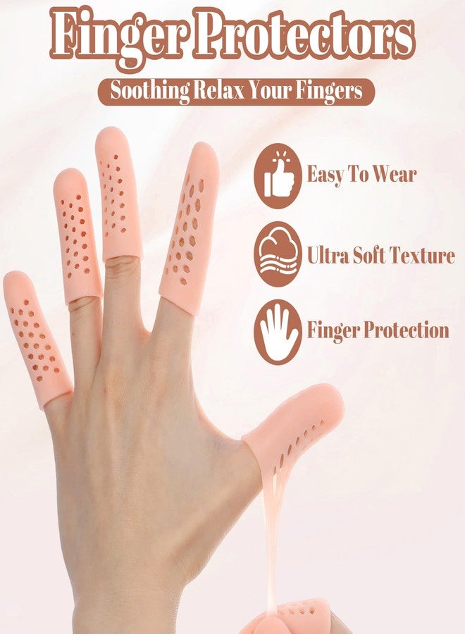 Matwsec 20PCS Gel Finger Cots with Air Holes, Silicone Finger Protectors Fingers Covers for Wounds Breathable Thumb Protector Gloves for Fingers Cracking Trigger Arthritis Pain Relief - Image 4