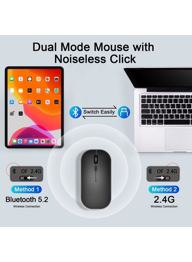 Nsyee Wireless Keyboard and Mouse Combo, Rechargeable Bluetooth Keyboard with Trackpad, Wireless Mouse with 2.4 GHz USB Receiver, Compatible with iPad, Smartphone, Computer, Windows, iOS, Android - Image 4