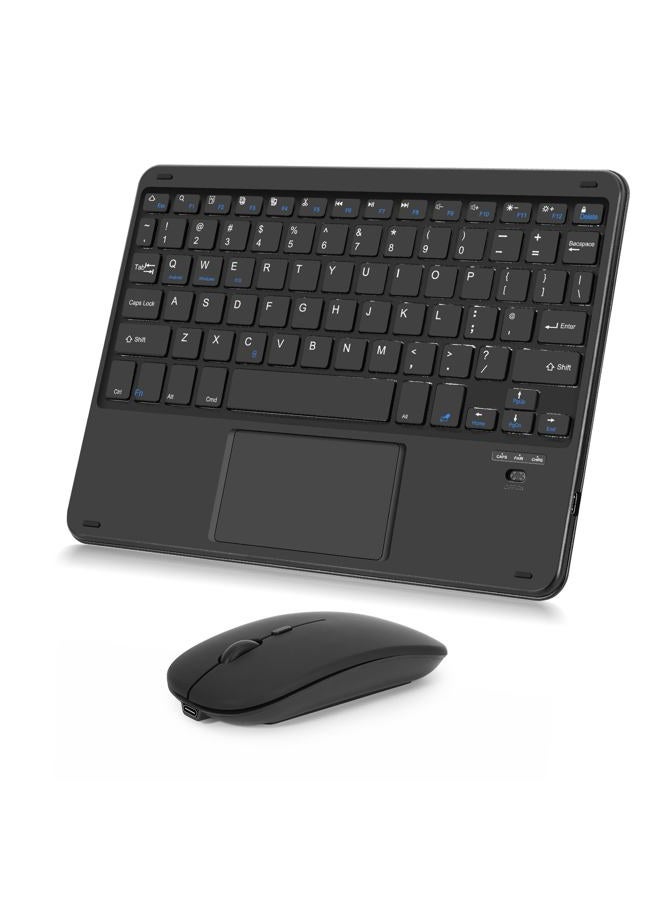 Nsyee Wireless Keyboard and Mouse Combo, Rechargeable Bluetooth Keyboard with Trackpad, Wireless Mouse with 2.4 GHz USB Receiver, Compatible with iPad, Smartphone, Computer, Windows, iOS, Android - Image 1