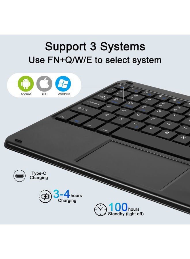 Nsyee Wireless Keyboard and Mouse Combo, Rechargeable Bluetooth Keyboard with Trackpad, Wireless Mouse with 2.4 GHz USB Receiver, Compatible with iPad, Smartphone, Computer, Windows, iOS, Android - Image 3