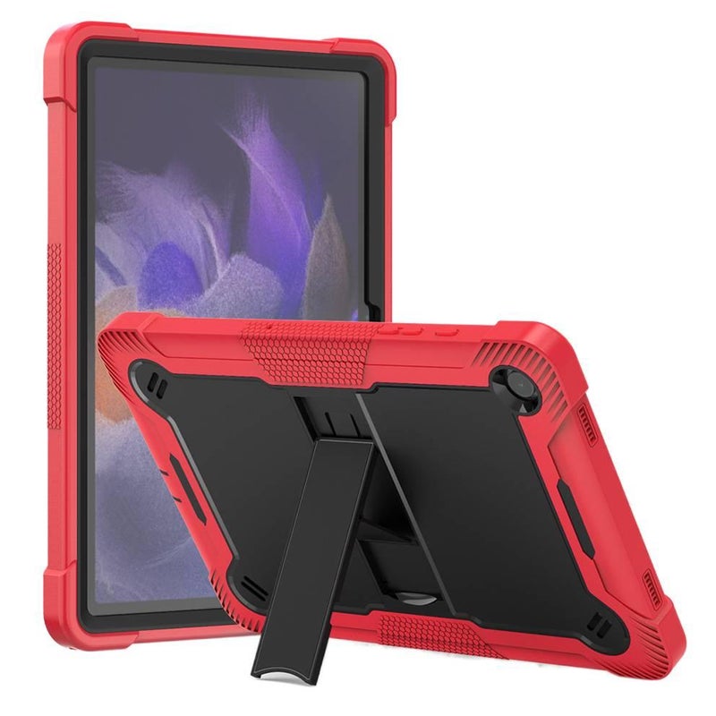 AD حافظة سامسونج تاب مقاومة للصدمات متوافقة مع Samsung Galaxy Tab A9 باللون أحمر مع غطاء حماية ووظيفة حامل وحمل يومي للتابلت مقاوم للصدمات بوظيفة حامل باللون الأحمر Samsung Tab Shock. - Image 2