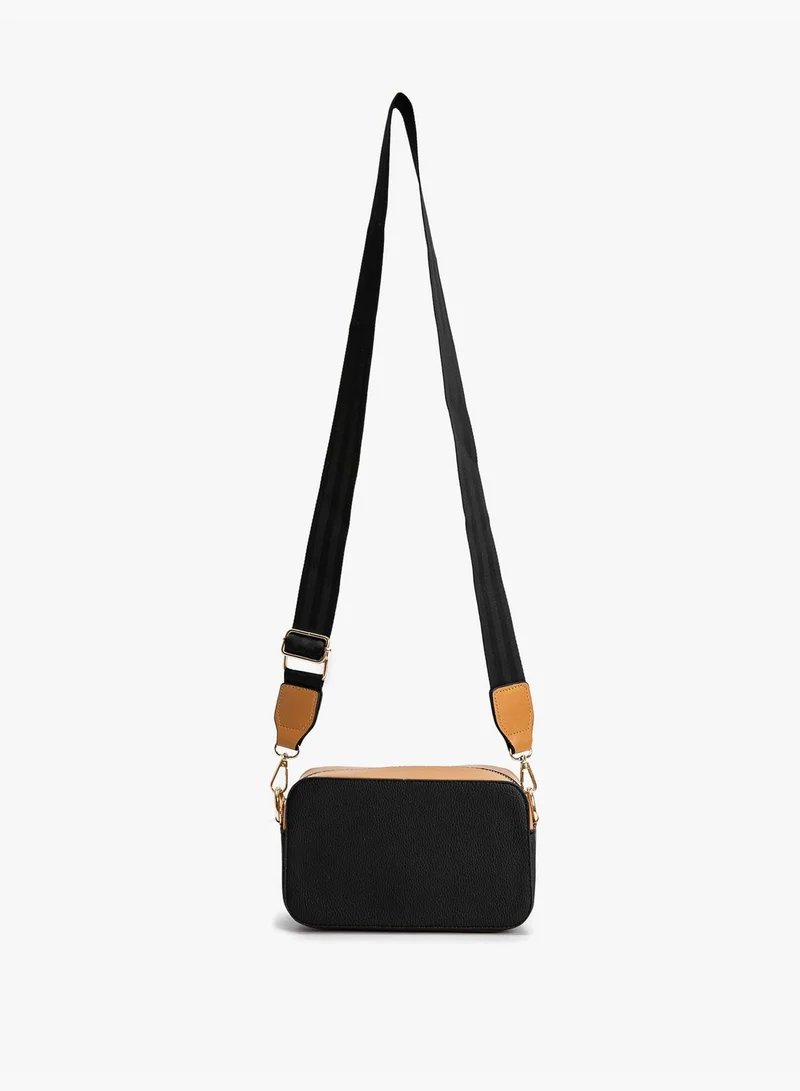 كوتون Cross Body Shoulder Bag Thick Strappy Zipper Detail