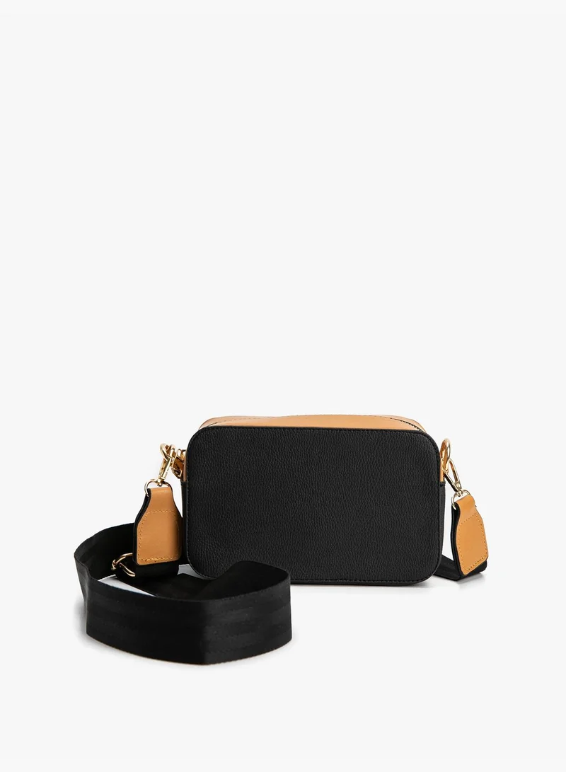 كوتون Cross Body Shoulder Bag Thick Strappy Zipper Detail