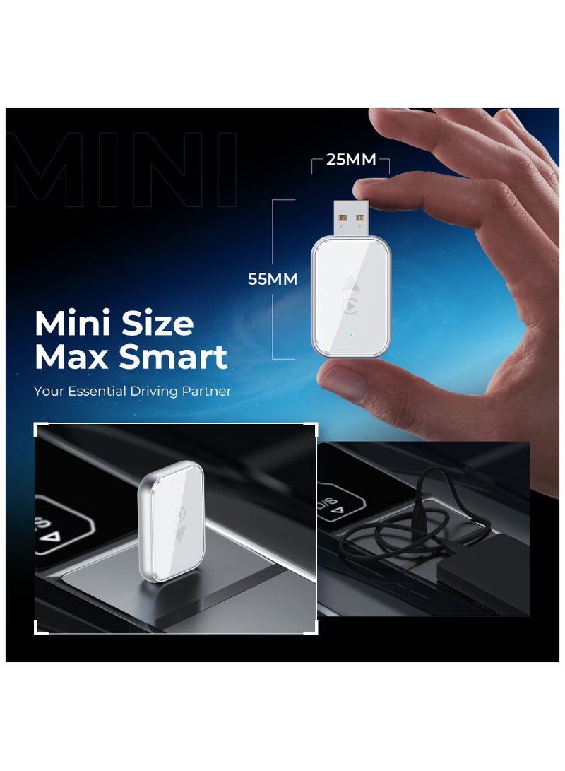 Kingone 2 in 1 Wireless CarPlay and Android Auto Adapter, Convert Wired to Wireless CarPlay Adapter, No Delay and Stable Control Mini Size with Extension Cable USB-C and Type-C(White) - Image 5