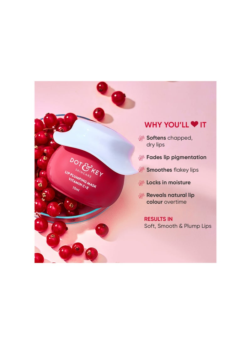 Dot Key Lip Plumping Mask with Shea Butter Vitamin C E for Naturally Glowing Lips