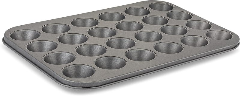 husMait Premium Quality Mini-Muffin Pan, Baking Sheet, and Cooling Rack. For Baking Mini Cupcakes, Muffins, Bite Size Tarts, Cookies. Non-Stick, Dishwasher Safe, Oven Safe (Muffin Pan) - Image 1