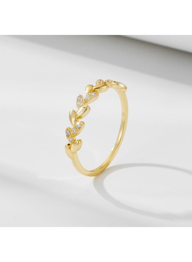 European And American Light Luxury Niche Design Diamond-studded Wheat-ear Sterling Silver Ring Cold Style High-end All-match Ring Bracelet