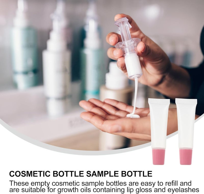 Empty Refillable Lip Tubes 10ml Gloss 40pcs with 2pcs Syringes Plastic Lip Balm Bottles Portable and Convenient to Carry Random Color for DIY Makeup and Night - Image 2
