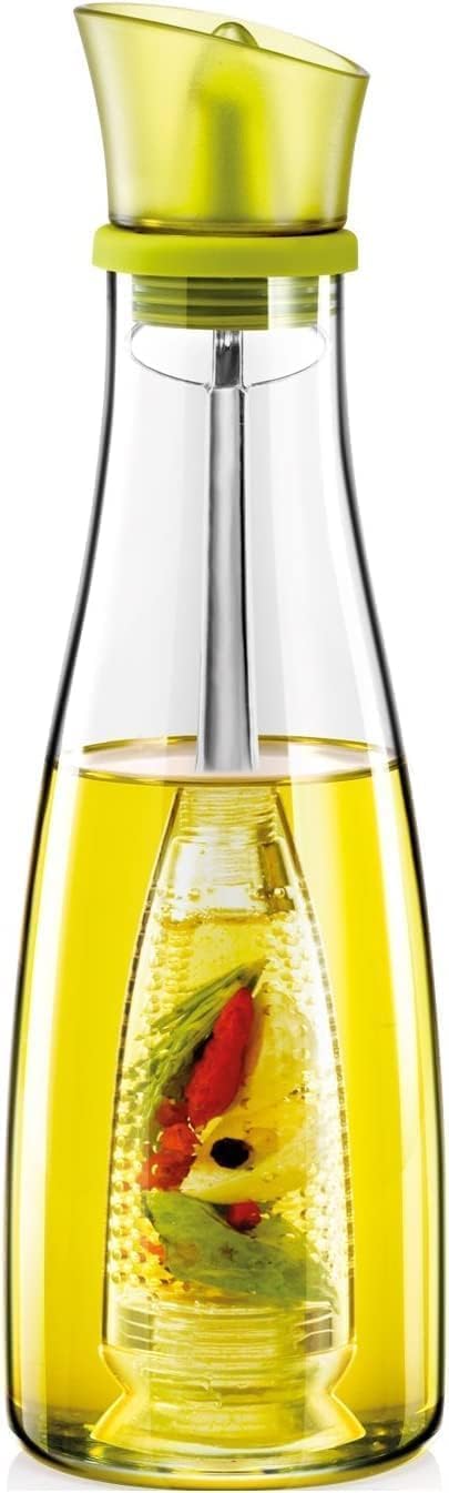 Zerolex Oil Dispenser Bottle with Infuser Made of Glass Oil Jar with Infuser Oil Jar Bottle with Infuser Oil Dispenser Bottle with Infuser 17 oz with nodrip Spout Made of Glass - Image 1
