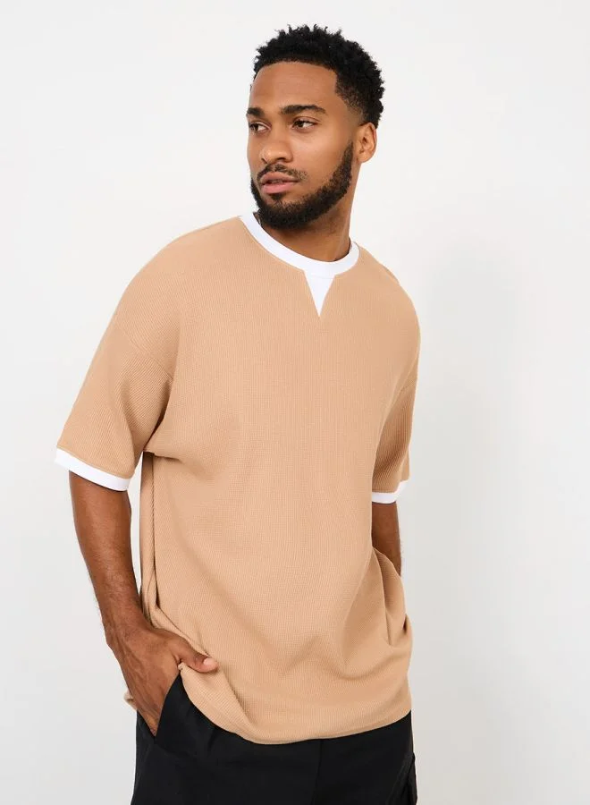 Styli Premium Waffle Knit Oversized T-Shirt