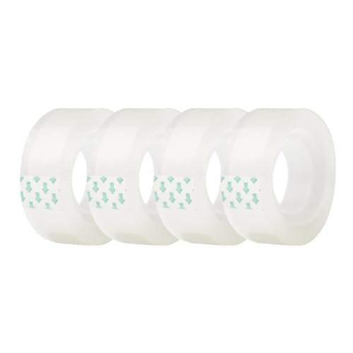 Ykimok 4 Rolls Transparent Clear Tape Refills for Dispenser, Sturdy Tape(Not Easily Tear), 0.7 Inch, 27.3 Yard, Perfect for Office, Home, School - Image 1
