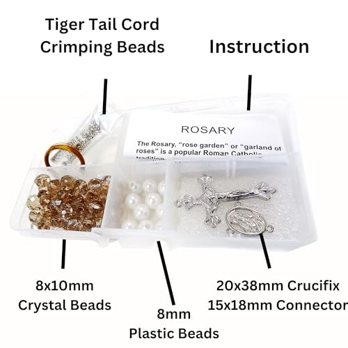 Linpeng Rosary Prayer Necklace Making Kit, DIY Jewelry Supplies, First Communion Gift for Youth Beader, 1 pk - Image 4
