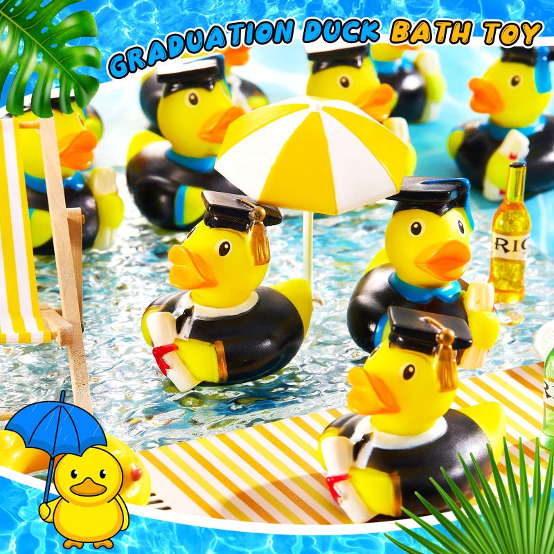 Leitee 24 Pcs Cute Graduation Rubber Ducks 2026 Grad Rubber Ducky Favor with Certificate Diploma Bathtub Duck for Graduation Gifts Party Favors Decoration, 2.4 x 2.4 x 2.2 Inches - Image 3