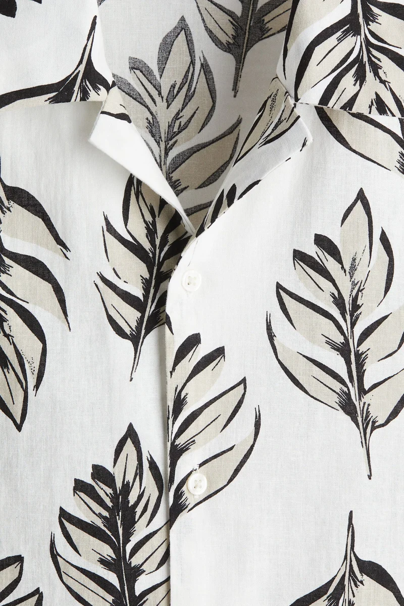 H&M Regular Fit Linen-blend resort shirt
