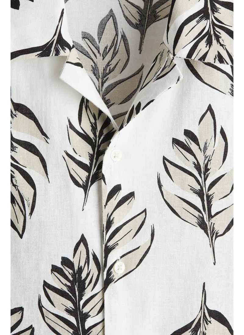 اتش اند ام Regular Fit Linen-blend resort shirt