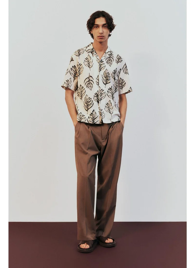 اتش اند ام Regular Fit Linen-blend resort shirt