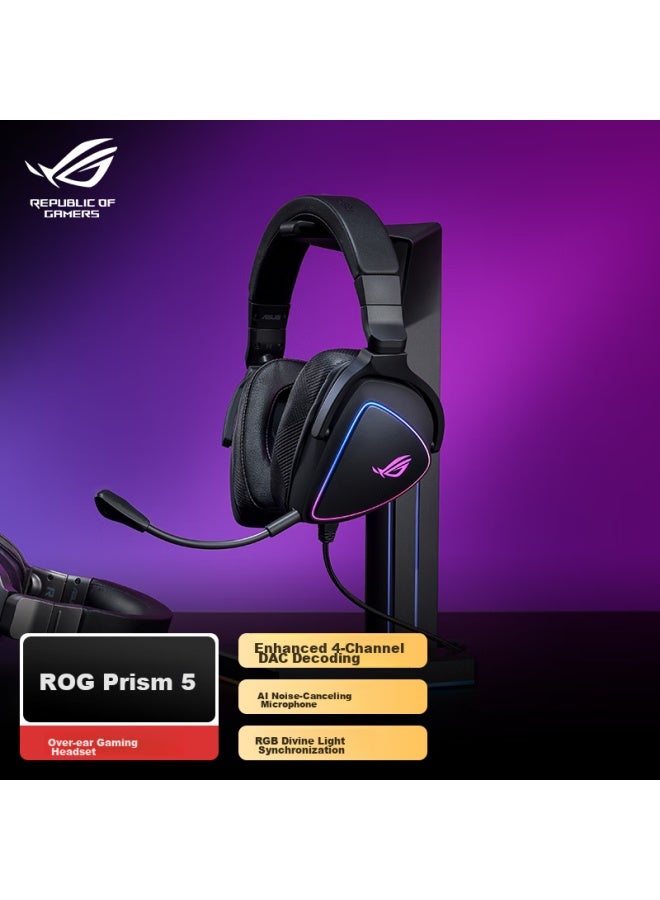 Rog Prism S Gaming Headset, Over-ear Headphones, 7.1 Surround Sound, Wired, No Delay, Usb/type-c Switch, Ai Noise Reduction Microphone, Compatible With Tri-band Action - Image 1