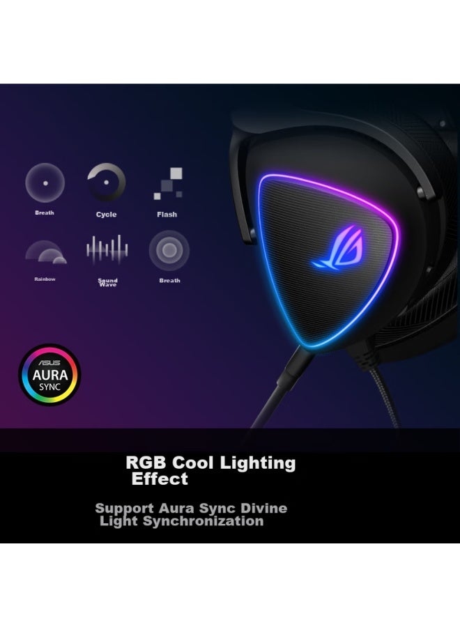Rog Prism S Gaming Headset, Over-ear Headphones, 7.1 Surround Sound, Wired, No Delay, Usb/type-c Switch, Ai Noise Reduction Microphone, Compatible With Tri-band Action - Image 3