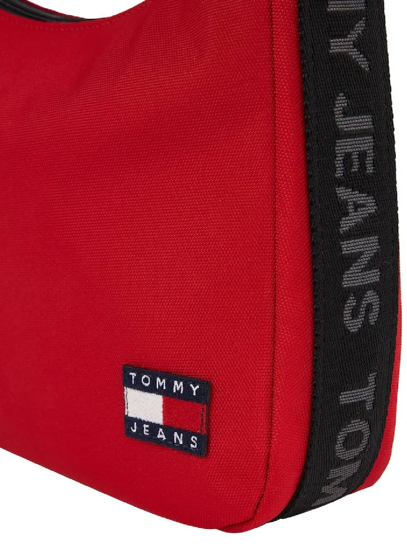 TOMMY JEANS Women's Essential Daily Shoulder Bag - Recycled Polyester, Red