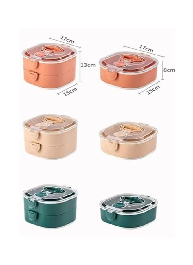 Generic - Lunch Box |  2 Tier Food Storage Containers | Vacuum Insulated Meal Storage Lunch Box with Handle for Office Men, Women, Kids - Image 1