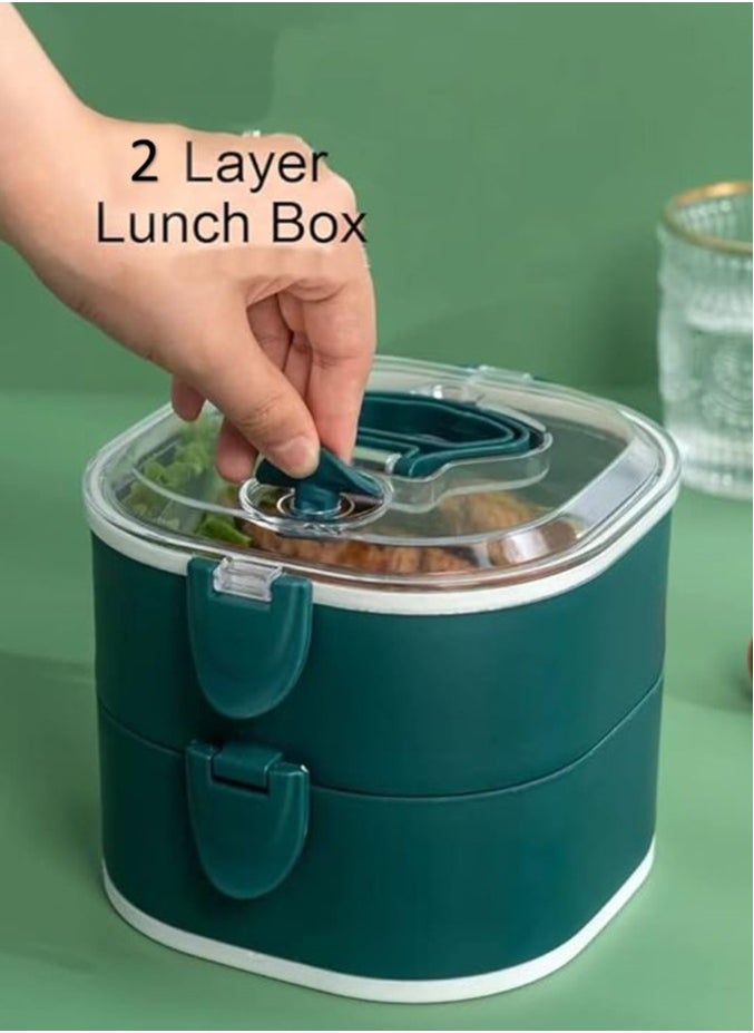Generic - Lunch Box |  2 Tier Food Storage Containers | Vacuum Insulated Meal Storage Lunch Box with Handle for Office Men, Women, Kids - Image 1