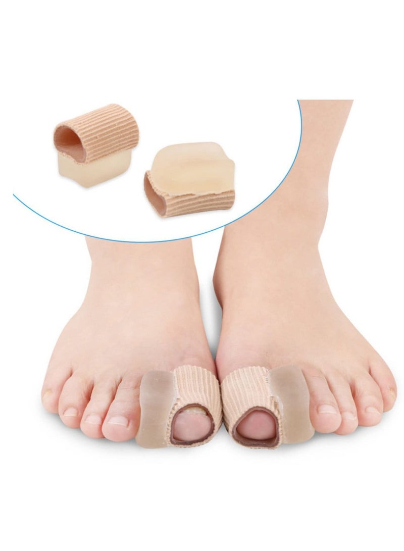 NIBEMINENT Toe Spacer Straightener, 4 Pieces Thumb Valgus Corrector Gel Splitter for Bunion, Overlap Toe, Drift Hammer Claw Foot Pain Relief (Khaki) - Image 1