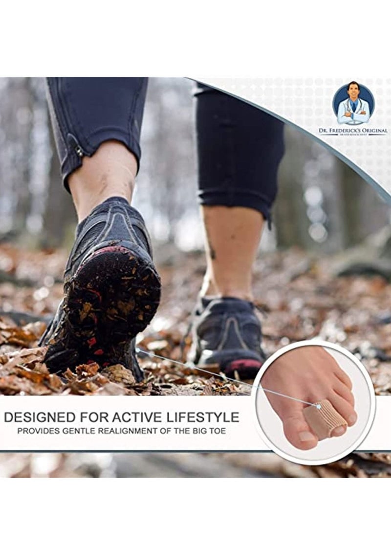 NIBEMINENT Toe Spacer Straightener, 4 Pieces Thumb Valgus Corrector Gel Splitter for Bunion, Overlap Toe, Drift Hammer Claw Foot Pain Relief (Khaki) - Image 3