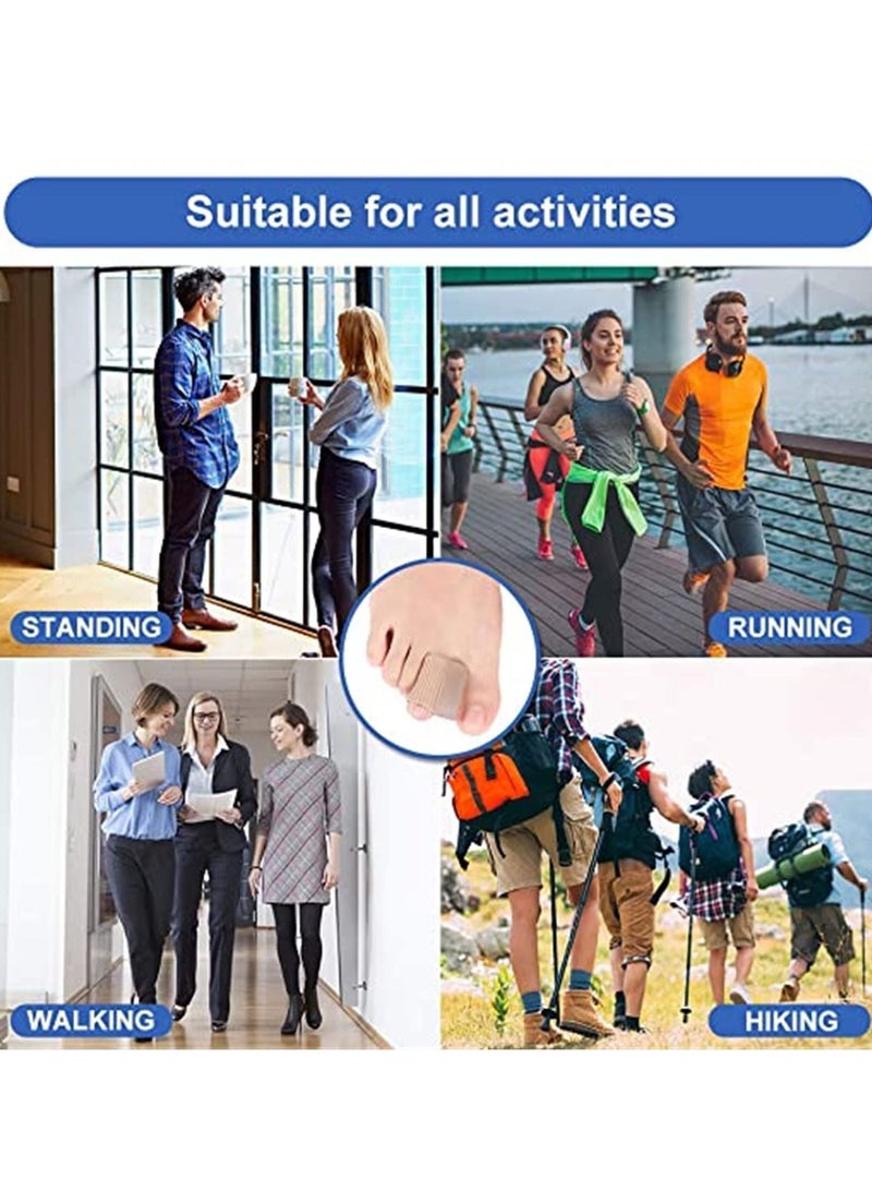 NIBEMINENT Toe Spacer Straightener, 4 Pieces Thumb Valgus Corrector Gel Splitter for Bunion, Overlap Toe, Drift Hammer Claw Foot Pain Relief (Khaki) - Image 2