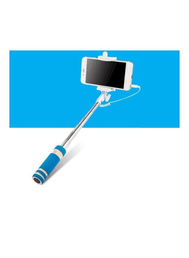 نيبمينينت عصا سيلفي سلكية صغيرة محمولة باليد للموبايل باللون: الأزرق/الفضي